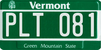 VT license plate PLT081