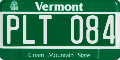 VT license plate PLT084