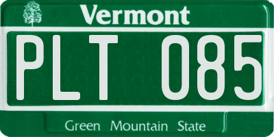 VT license plate PLT085