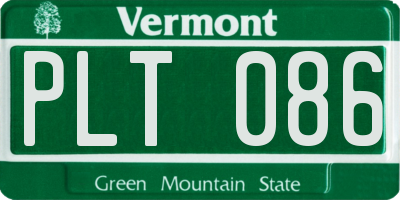 VT license plate PLT086