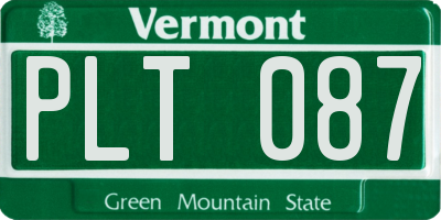 VT license plate PLT087