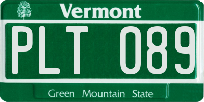 VT license plate PLT089