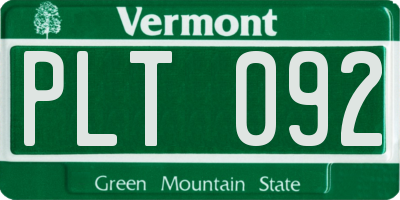 VT license plate PLT092