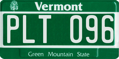 VT license plate PLT096