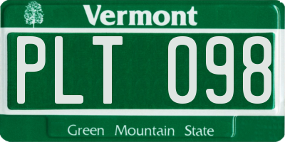 VT license plate PLT098