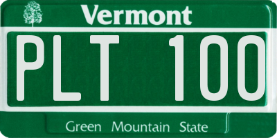 VT license plate PLT100