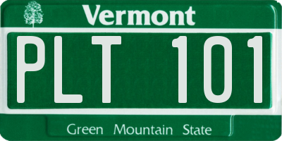 VT license plate PLT101