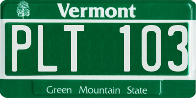 VT license plate PLT103