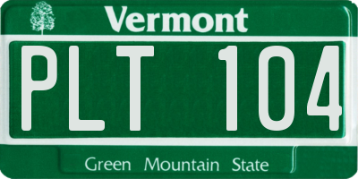 VT license plate PLT104