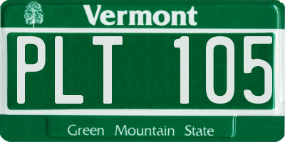 VT license plate PLT105
