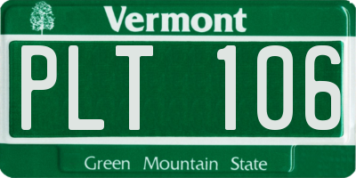 VT license plate PLT106