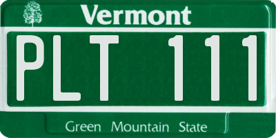 VT license plate PLT111