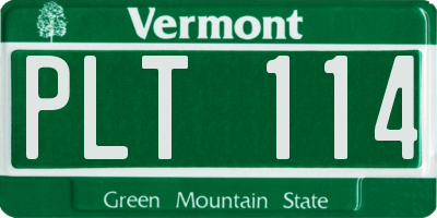 VT license plate PLT114
