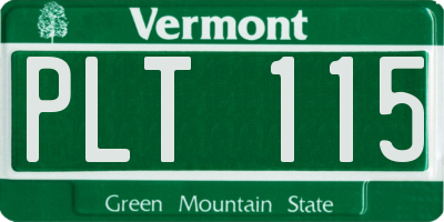 VT license plate PLT115