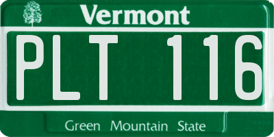VT license plate PLT116