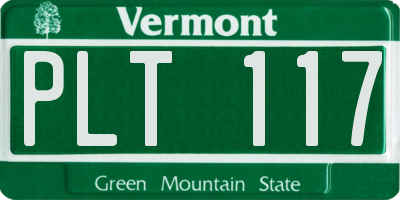 VT license plate PLT117
