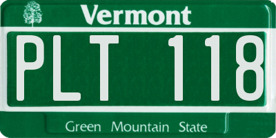 VT license plate PLT118