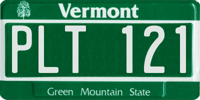 VT license plate PLT121