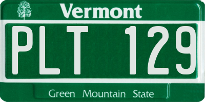 VT license plate PLT129