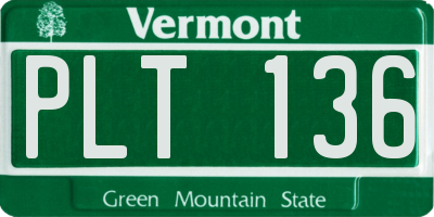 VT license plate PLT136
