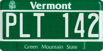 VT license plate PLT142