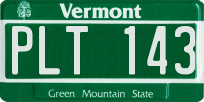 VT license plate PLT143