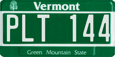 VT license plate PLT144