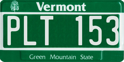 VT license plate PLT153