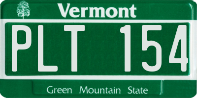 VT license plate PLT154
