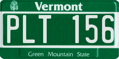 VT license plate PLT156