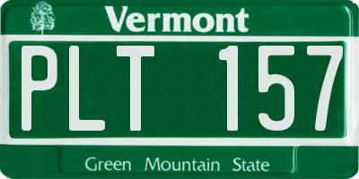 VT license plate PLT157