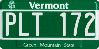VT license plate PLT172