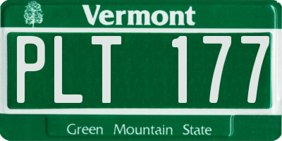 VT license plate PLT177