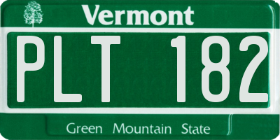 VT license plate PLT182