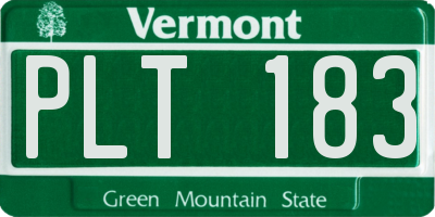 VT license plate PLT183
