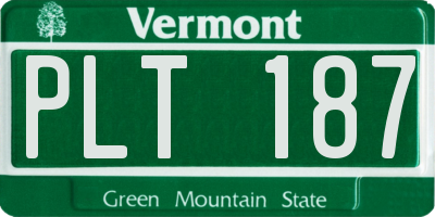 VT license plate PLT187