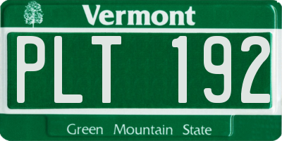 VT license plate PLT192