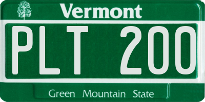 VT license plate PLT200