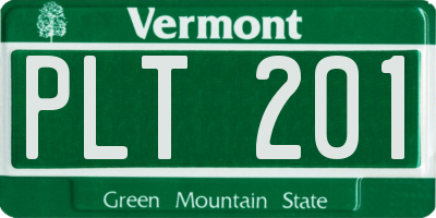VT license plate PLT201