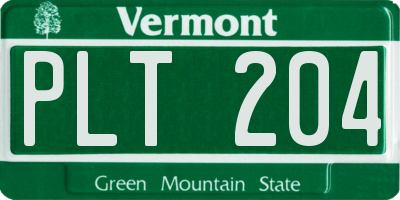 VT license plate PLT204