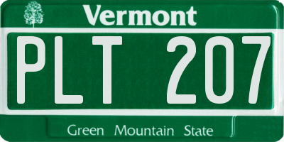 VT license plate PLT207