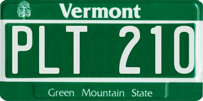 VT license plate PLT210