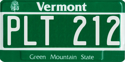 VT license plate PLT212