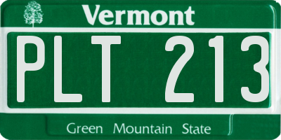 VT license plate PLT213