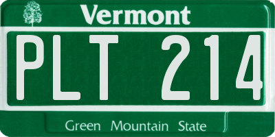 VT license plate PLT214