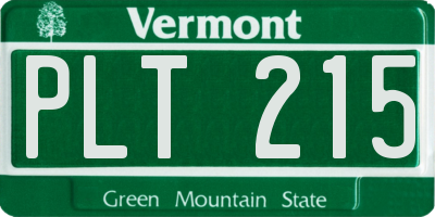 VT license plate PLT215