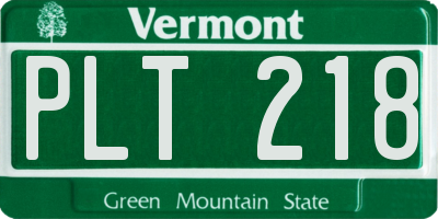 VT license plate PLT218