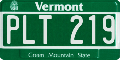 VT license plate PLT219