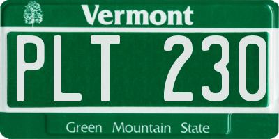 VT license plate PLT230