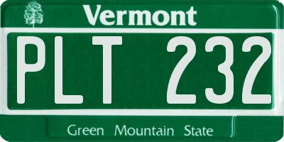 VT license plate PLT232